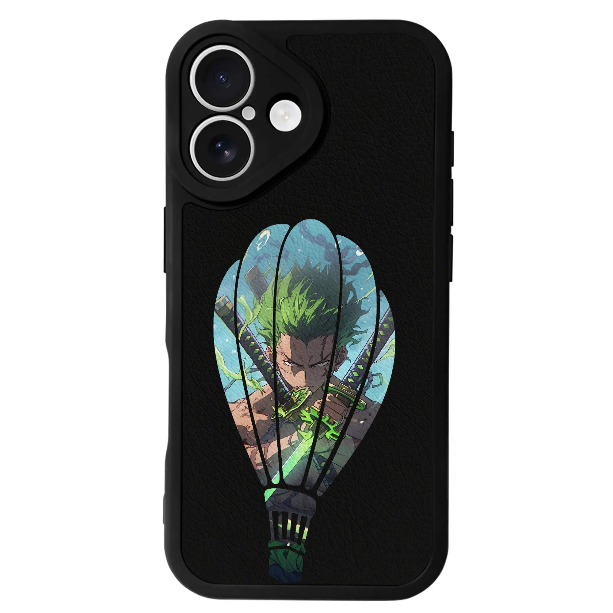 ワンピース グッズ ロロノア・ゾロ - IPhone 16シリーズ対応 ・ シリコンスマホケース ・ レザー調 ・ 高精度フィット ・ 耐衝撃 ・ ワイヤレス充電対応 ・ 精密カット